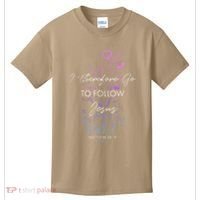 Matthew 2819 I Follow Jesus Baptism Baptized Christian Kids T-Shirt thumb 0