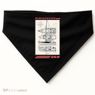 MacGregor 26M Sailboat Line Drawing USA-Made Doggie Bandana