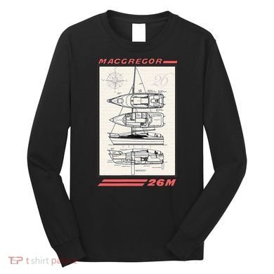 MacGregor 26M Sailboat Line Drawing Long Sleeve Shirt