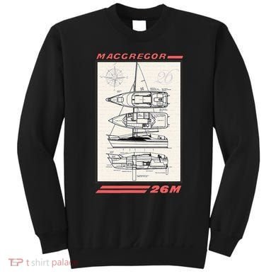 MacGregor 26M Sailboat Line Drawing Sweatshirt
