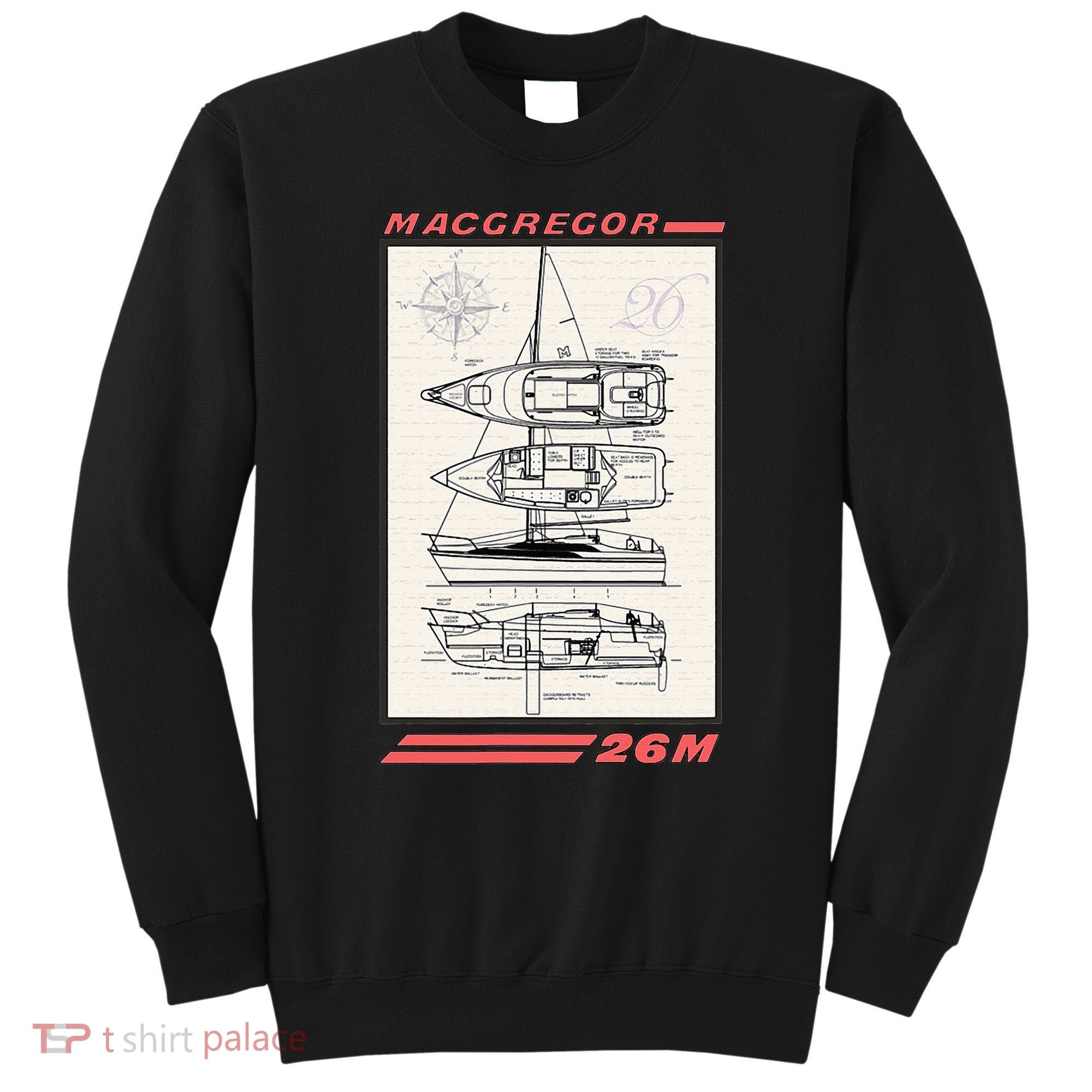 MacGregor 26M Sailboat Line Drawing Sweatshirt
