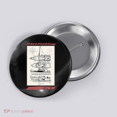 MacGregor 26M Sailboat Line Drawing Button