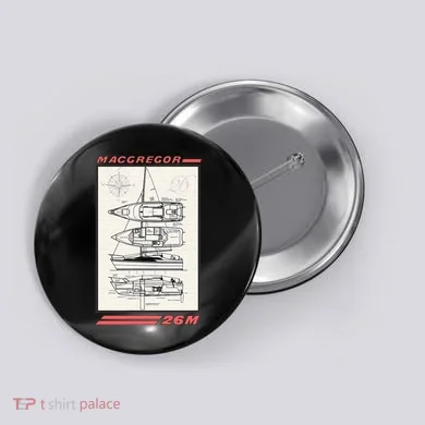 MacGregor 26M Sailboat Line Drawing Button