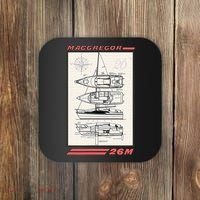 MacGregor 26M Sailboat Line Drawing Coaster thumb 0