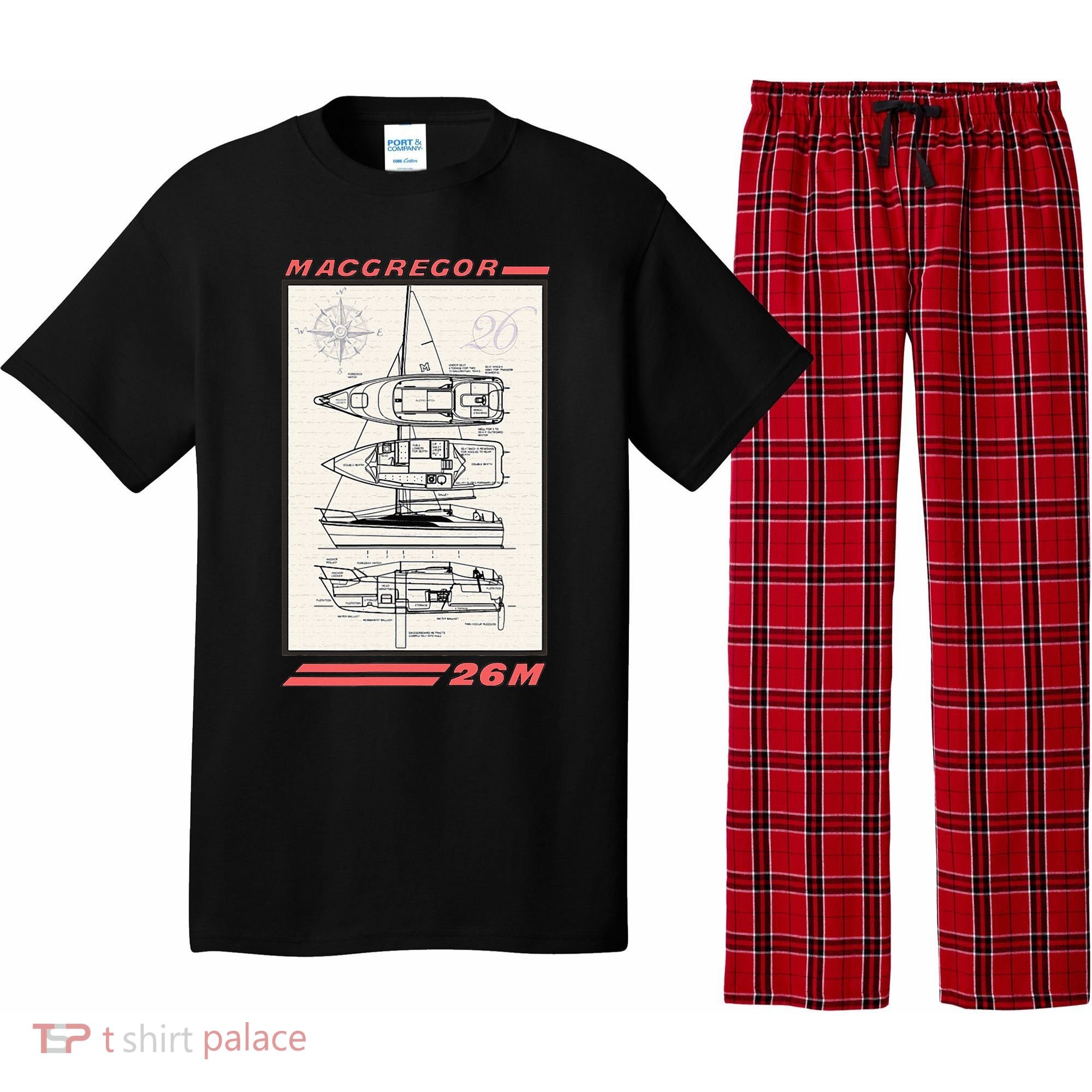 MacGregor 26M Sailboat Line Drawing Pajama Set