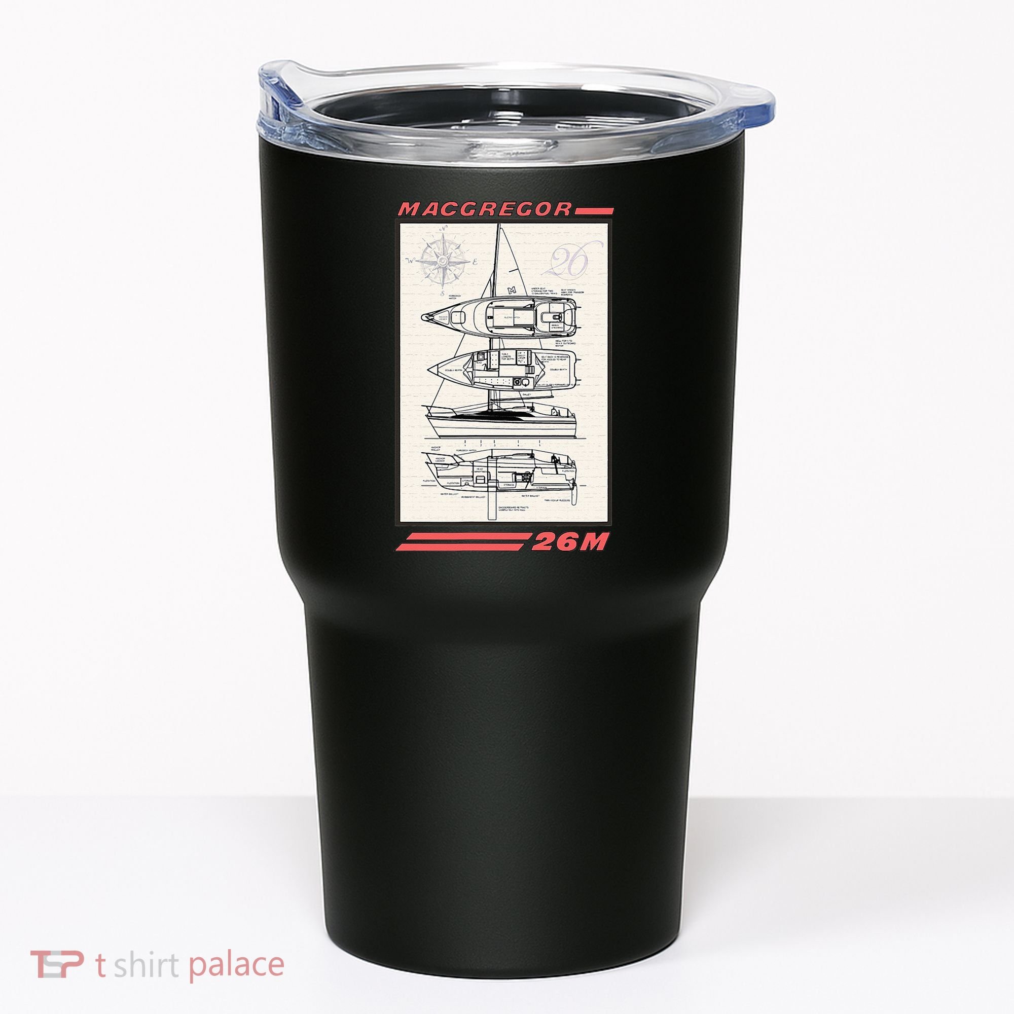 MacGregor 26M Sailboat Line Drawing Tumbler