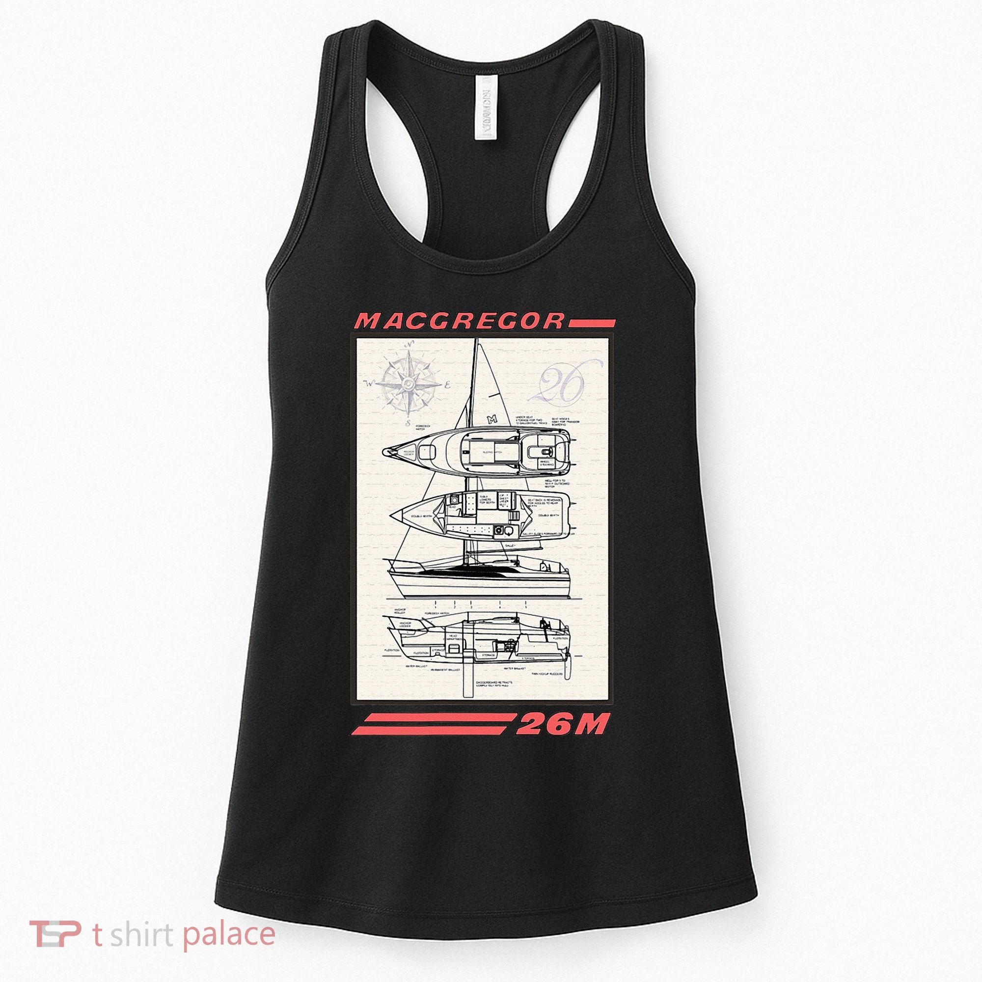 MacGregor 26M Sailboat Line Drawing Women's Tank Top
