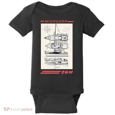 MacGregor 26M Sailboat Line Drawing Baby Bodysuit