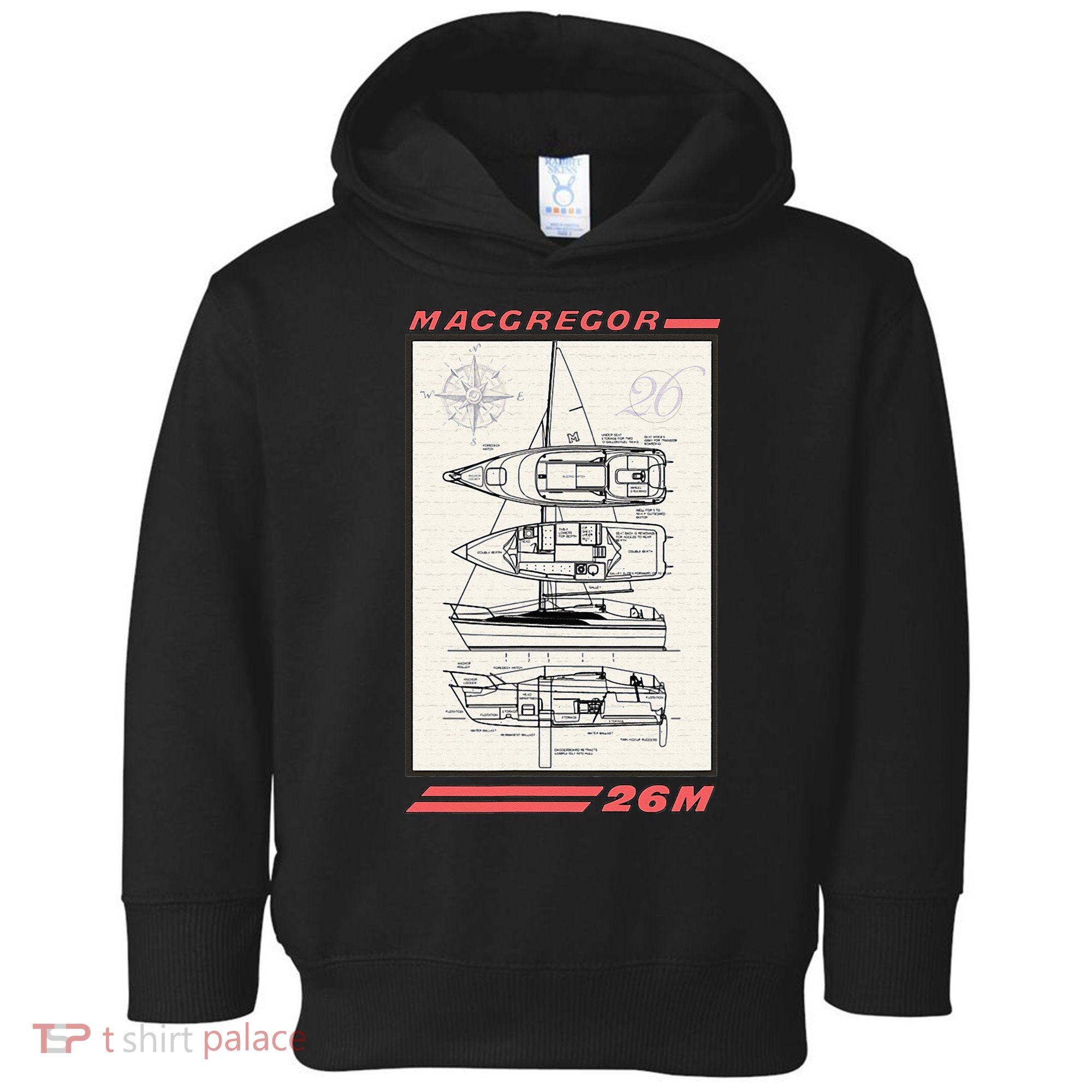 MacGregor 26M Sailboat Line Drawing Toddler Hoodie