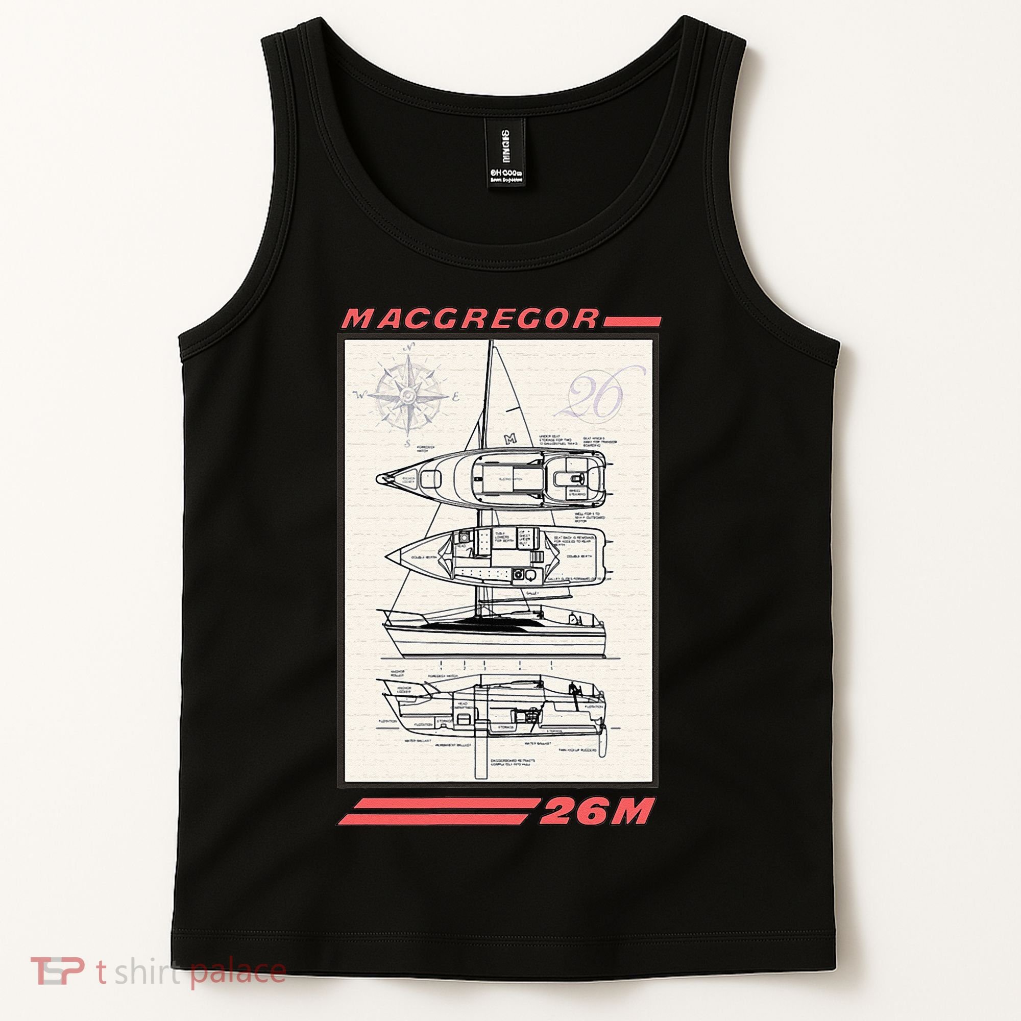 MacGregor 26M Sailboat Line Drawing Tank Top