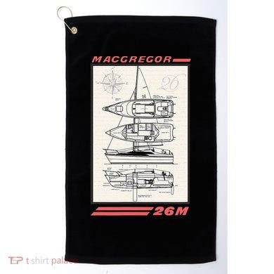 MacGregor 26M Sailboat Line Drawing Golf Towel