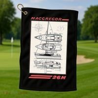 MacGregor 26M Sailboat Line Drawing Golf Towel thumb 1