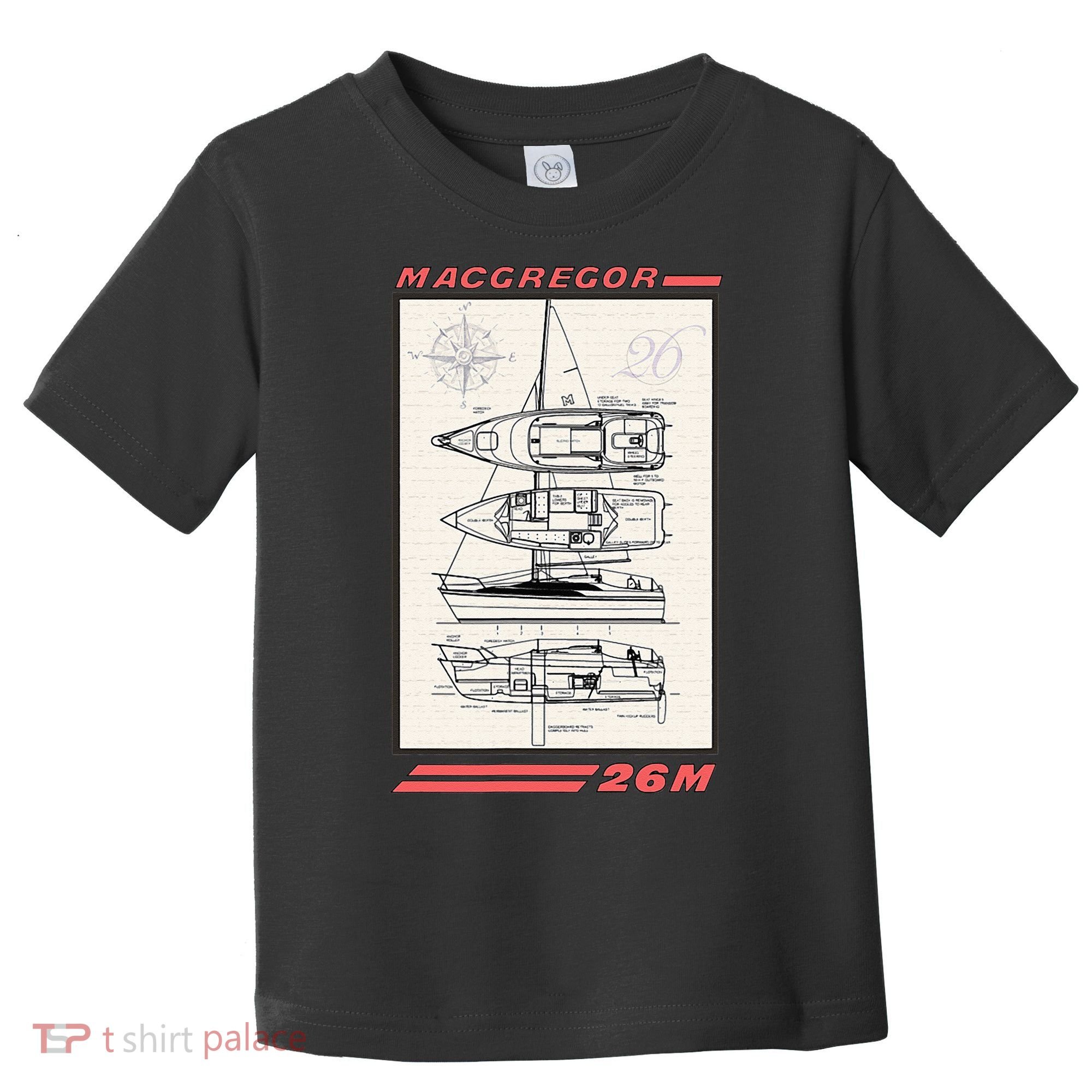 MacGregor 26M Sailboat Line Drawing Toddler T-Shirt