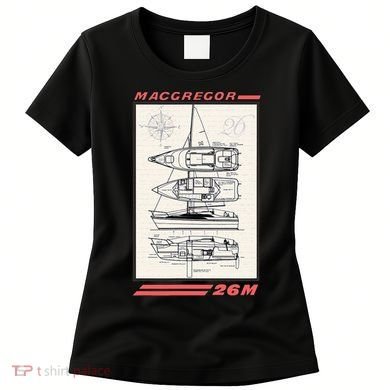 MacGregor 26M Sailboat Line Drawing Women's T-Shirt