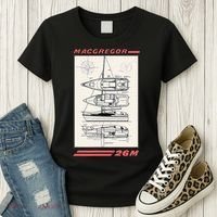 MacGregor 26M Sailboat Line Drawing Women's T-Shirt thumb 3