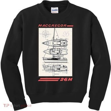 MacGregor 26M Sailboat Line Drawing Kids Sweatshirt
