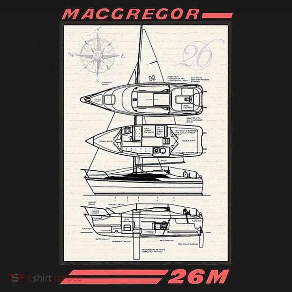 MacGregor 26M Sailboat Line Drawing Kids Hoodie