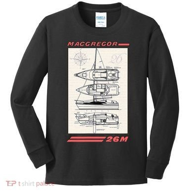 MacGregor 26M Sailboat Line Drawing Kids Long Sleeve Shirt