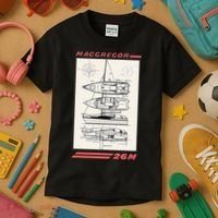 MacGregor 26M Sailboat Line Drawing Kids T-Shirt thumb 3