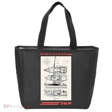 MacGregor 26M Sailboat Line Drawing Tote Bag