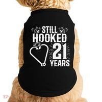 Married 21 Years Fishing Couple 21st Wedding Anniversary Doggie Tank thumb 0