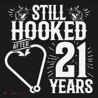 Married 21 Years Fishing Couple 21st Wedding Anniversary Doggie Tank thumb 4