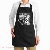 Married 21 Years Fishing Couple 21st Wedding Anniversary Apron thumb 2