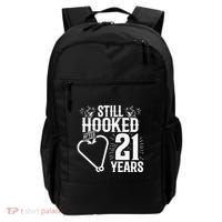 Married 21 Years Fishing Couple 21st Wedding Anniversary Backpack thumb 0