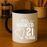 Married 21 Years Fishing Couple 21st Wedding Anniversary Coffee Mug thumb 4
