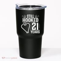 Married 21 Years Fishing Couple 21st Wedding Anniversary Tumbler thumb 0