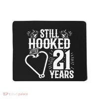 Married 21 Years Fishing Couple 21st Wedding Anniversary Mousepad thumb 0