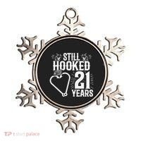Married 21 Years Fishing Couple 21st Wedding Anniversary Ornament thumb 0