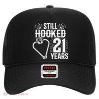 Married 21 Years Fishing Couple 21st Wedding Anniversary Hat thumb 0