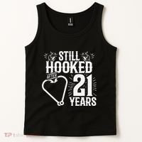 Married 21 Years Fishing Couple 21st Wedding Anniversary Tank Top thumb 2