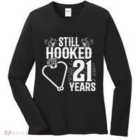 Married 21 Years Fishing Couple 21st Wedding Anniversary Women's Long Sleeve Shirt thumb 0