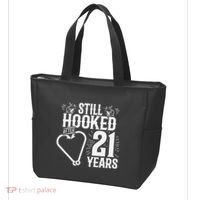 Married 21 Years Fishing Couple 21st Wedding Anniversary Tote Bag thumb 3