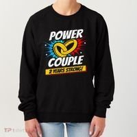 Married 2 Years Power Couple 2nd Wedding Anniversary Women's Sweatshirt thumb 0