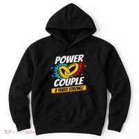 Married 2 Years Power Couple 2nd Wedding Anniversary Hoodie thumb 0