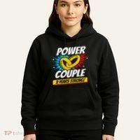 Married 2 Years Power Couple 2nd Wedding Anniversary Hoodie thumb 5