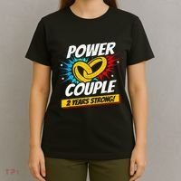Married 2 Years Power Couple 2nd Wedding Anniversary T-Shirt thumb 4