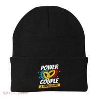 Married 2 Years Power Couple 2nd Wedding Anniversary Beanie thumb 0