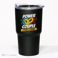 Married 2 Years Power Couple 2nd Wedding Anniversary Tumbler thumb 0
