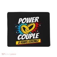 Married 2 Years Power Couple 2nd Wedding Anniversary Mousepad thumb 0