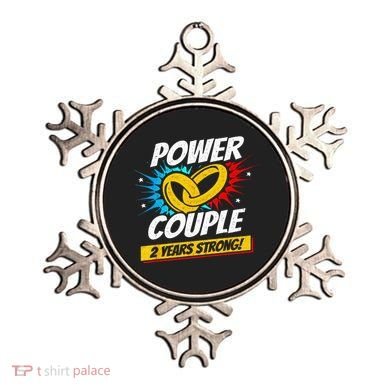 Married 2 Years Power Couple 2nd Wedding Anniversary Ornament