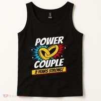 Married 2 Years Power Couple 2nd Wedding Anniversary Tank Top thumb 2