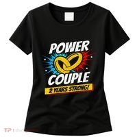 Married 2 Years Power Couple 2nd Wedding Anniversary Women's T-Shirt thumb 0