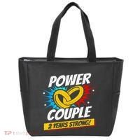 Married 2 Years Power Couple 2nd Wedding Anniversary Tote Bag thumb 0