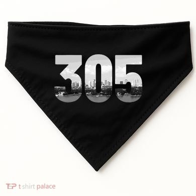 Miami 305 Area Code Skyline Florida Vintage USA-Made Doggie Bandana
