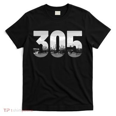 Miami 305 Area Code Skyline Florida Vintage T-Shirt