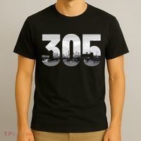 Miami 305 Area Code Skyline Florida Vintage T-Shirt thumb 3